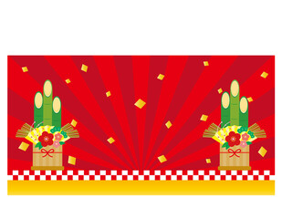 年賀状のイラスト素材　門松