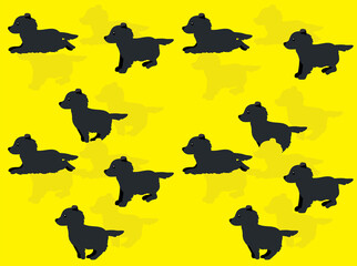 Dog Cartoon Gronendael Character Vector Seamless Wallpaper
