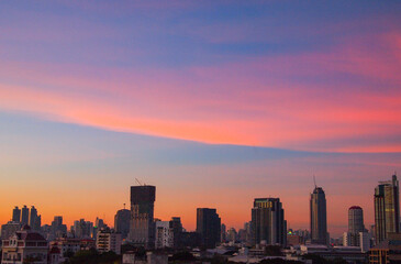 Bangkok Thailand Street Scenes. Traffic and Sunsets