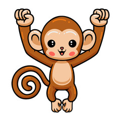 Obraz premium Cute baby monkey cartoon posing