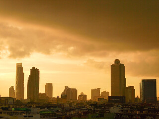 Bangkok Thailand Street Scenes. Traffic and Sunsets
