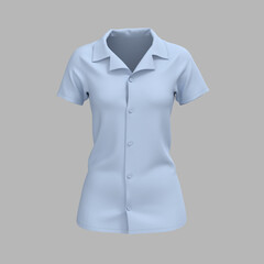 Short-sleeve camp shirt mockup. 3d rendering, 3d illustration