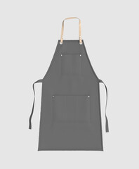 Blank leather apron, apron mockup, clean apron, design presentation for print, 3d illustration, 3d rendering
