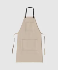 Fotobehang Blank leather apron, apron mockup, clean apron, design presentation for print, 3d illustration, 3d rendering © ayun
