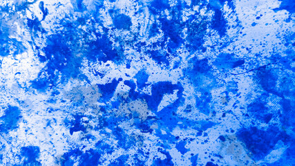 Navy Abstract Template. Azure Watercolor Decoration. Cobalt Grunge Ink. Blue Texture Pattern. Paint Shape. Design Contemporary. Art Ink. Splash Contemporary.