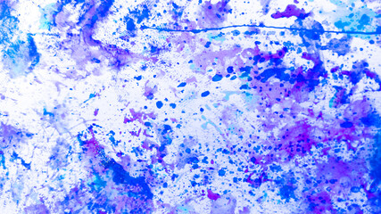 Navy Watercolor Pattern. Cobalt Abstract Frame. Texture Watercolour. Set Stain. Paint Shape. Design Canvas. Art Shape. Splash Ink. Grunge Light