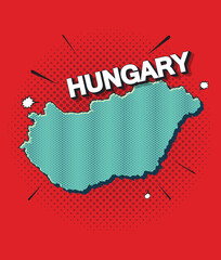 Pop art map of hungary