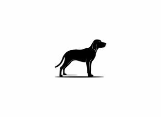 vector illustration of a black dog on a white background