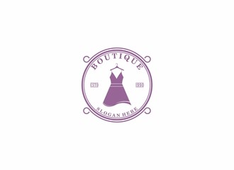 boutique logo with the addition of a sexy and beautiful woman's dress illustration