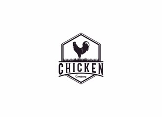chicken farm logo in white background