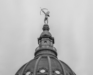 Kansas Capital Dome Black and White
