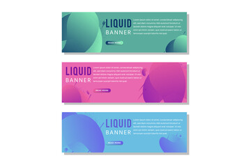 Fluid color covers set. gradient green, pink and blue. Colorful liquid shapes. Vector design layout for horizontal banner, header templates, web banners, posters for sale, pastel background. dot