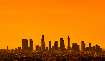 LA skyline at sunset - 447604398