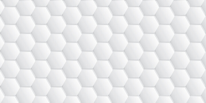 Abstract white and gray color, modern design background with geometric hexagonal shape. Vector illustration. © BK_graphic