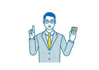 スマホを持つビジネスパーソン