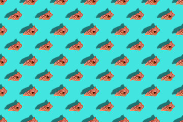 Recurring dried pig ears for dogs in turquoise. Chew treats for