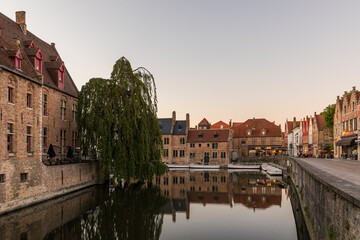 Typical architecture in Bruges in Belgium on June 2021