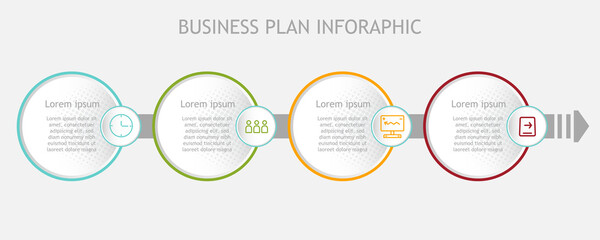 4 step of modern business connection plan infographic