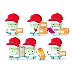 Cartoon character design of tuica working as a courier. Vector illustration