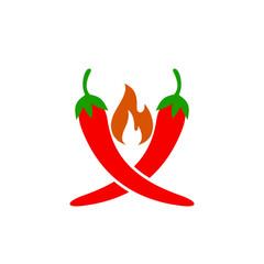 Chili and fire hot logo