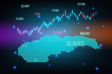 Stock market background or forex trading business graph chart for financial investment concept of Slovakia map. business idea and technology innovation design.