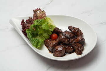 Grilled beef cubes