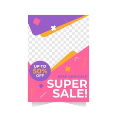 Super Sale Poster Banner Vector Template