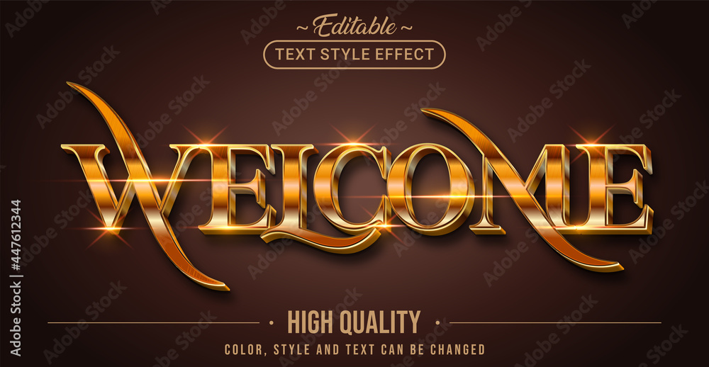 Poster Editable text style effect - Welcome text style theme.