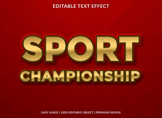 sport championship text effect with abstract style use for business logo or brand