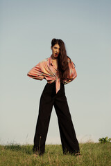 portraits of a girl with various facial expressions