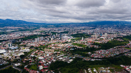 Fototapeta na wymiar Beautiful aerial view of the city of San Jose Costa Rica 