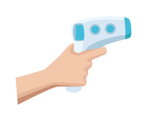 hands holding thermometer