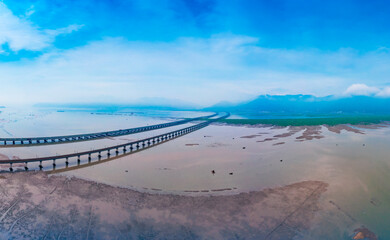 Aerial photography of traffic track in Ningde City, Fujian Province, China