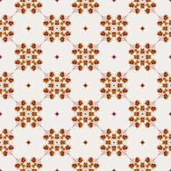 Ethnic flower seamless pattern with ornament