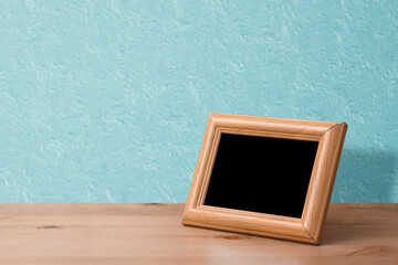 wooden frame on table