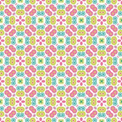 ethnic flower seamless pattern with ornamentEthnic flower seamless pattern with ornament