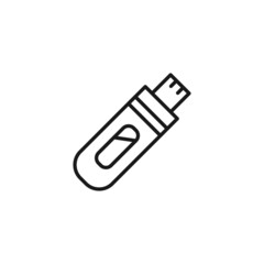 Line icon of flash drive for file storage