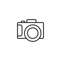 Line icon of modern reflex camera