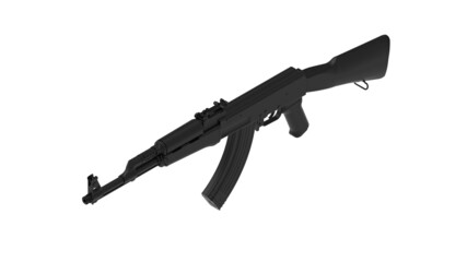 3D rendering of a assault rifle isolated on a white background. 3D model