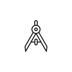 Line icon of compass for construction and drawing