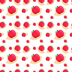 seamless pattern with red apples