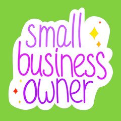 Hand sketched SUPPORT SMALL BUSINESS quote as ad, web banner. Lettering for banner, header, advertisement, announcement.