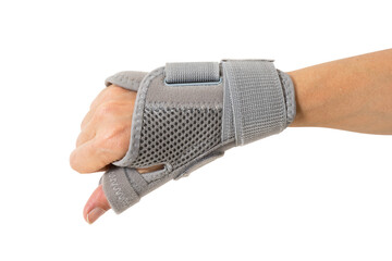 hand with bandage isolated with clipping path