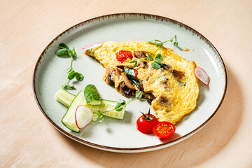 omelet with fresh organic vegetables
