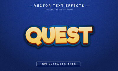 quest editable 3D text effect template design