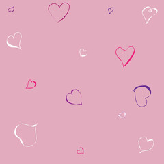 pink background and many hearts