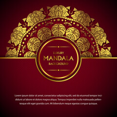 Abstract beautiful golden mandala design background for greeting card, invitation, and background many templates	
