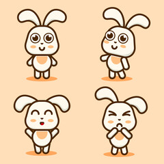cute rabbit character vector art design