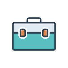Color illustration icon for suitcase