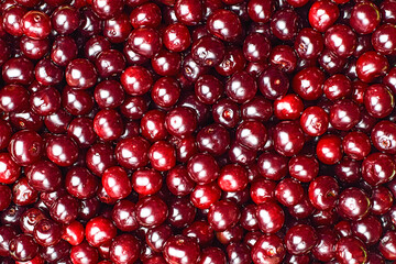 Natural texture of ripe cherries. Selective focus.